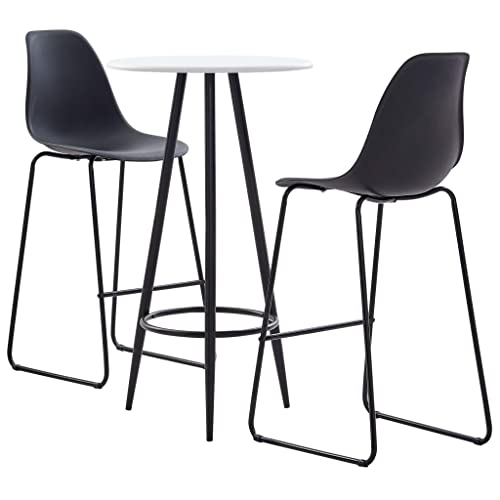 GCHDHAPB Wohnmöbel-Set, Küchen- und Esszimmermöbel-Set, 3-teiliges Bar-Set, Kunststoff, Schwarz GCHDHAPB Wohnmöbel-Set, Küchen- und Esszimmermöbel-Set, 3-teiliges Bar-Set, Kunststoff, Schwarz von GCHDHAPB