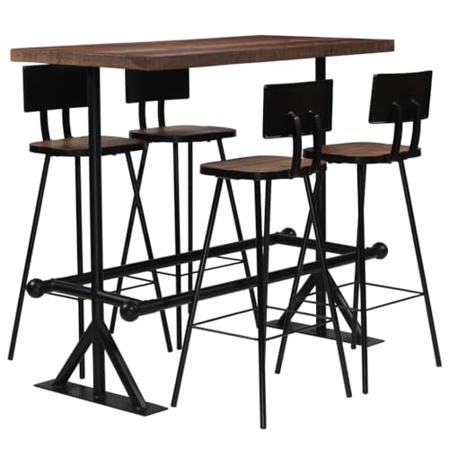 GCHDHAPB Wohnmöbel-Set, Küchen- und Esszimmermöbel-Set, Bar-Set, 5-teilig, massives Altholz von GCHDHAPB