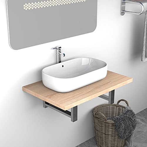 GCHDHAPB Wohnmöbel-Sets, Badezimmermöbel-Sets, Badezimmer-Wandregal für Waschbecken, Eiche, 60 x 40 x 16,3 cm GCHDHAPB Wohnmöbel-Sets, Badezimmermöbel-Sets, Badezimmer-Wandregal für Waschbecken, Eiche, 60 x 40 x 16,3 cm von GCHDHAPB