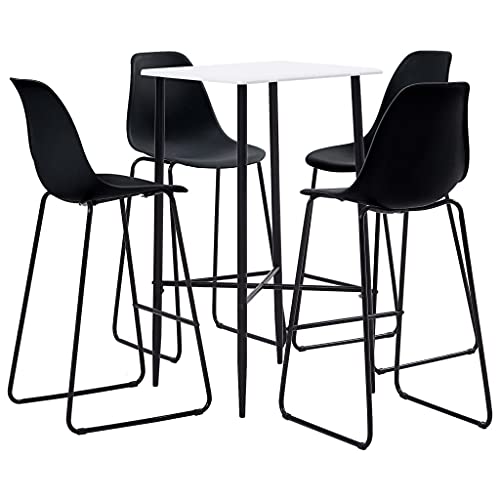 GCHDHAPB Wohnmöbel-Sets, Küchen- und Esszimmermöbel-Sets, 5-teiliges Bar-Set, Kunststoff, Schwarz von GCHDHAPB