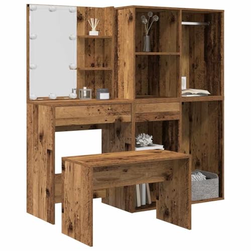 GCHDHAPB Wohnmöbel-Sets, Schlafzimmermöbel-Sets, Schminktisch-Set mit LED, Altholz GCHDHAPB Wohnmöbel-Sets, Schlafzimmermöbel-Sets, Schminktisch-Set mit LED, Altholz von GCHDHAPB