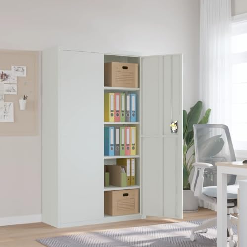 GCHDHAPB Wohnschränke & Aufbewahrung, Aktenschränke, Aktenschrank, Hellgrau, 105 x 40 x 180 cm, Stahl von GCHDHAPB