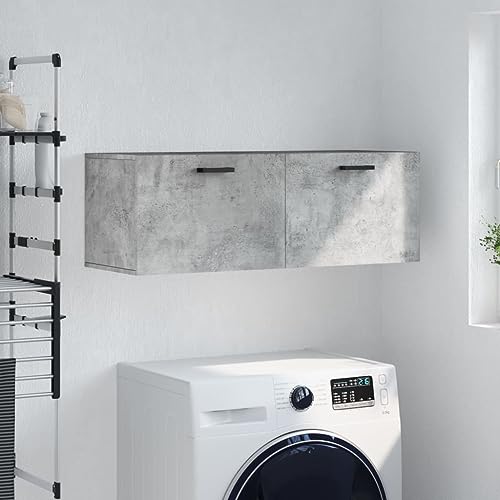 GCHDHAPB Wohnschränke und Aufbewahrung, Aufbewahrungsschränke und Schließfächer, Wandschrank, Betongrau, 100 x 36,5 x 35 cm, Holzwerkstoff von GCHDHAPB