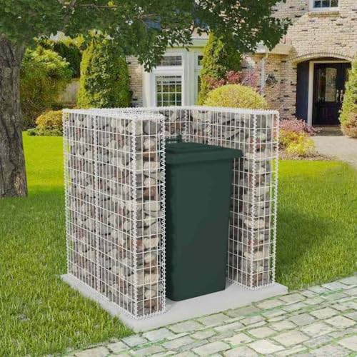 Gabion Einzel Mülltonnenumrandung Stahl 110x100x120cm von GCHDHAPB