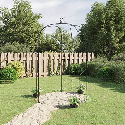 Gartenbogen schwarz Ø180x255cm Stahl von GCHDHAPB