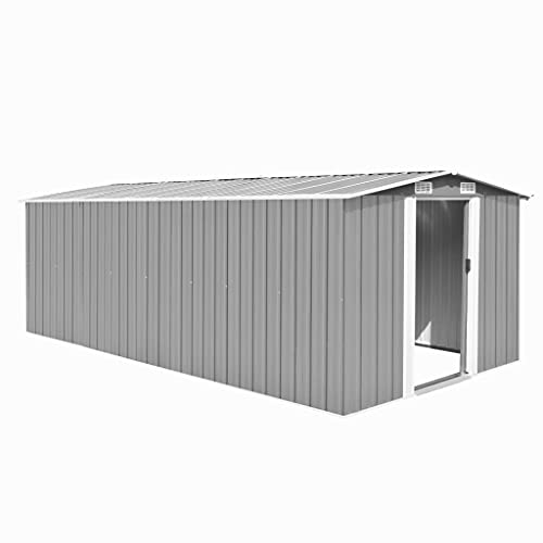 Gartenhaus 257x489x181cm Metall Grau von GCHDHAPB