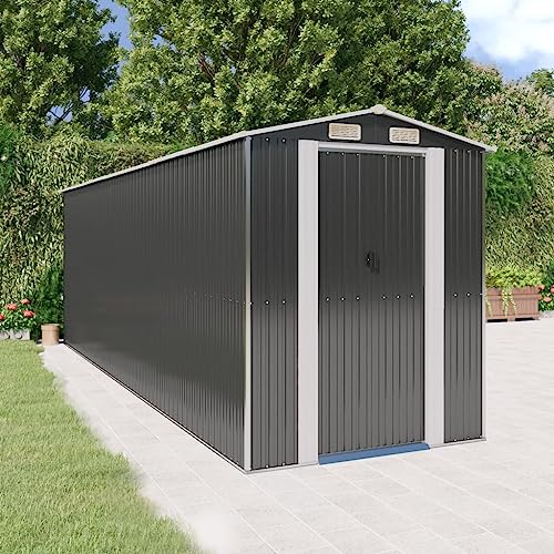 Gartenhaus Anthrazit 192x606x223cm Stahl verzinkt von GCHDHAPB