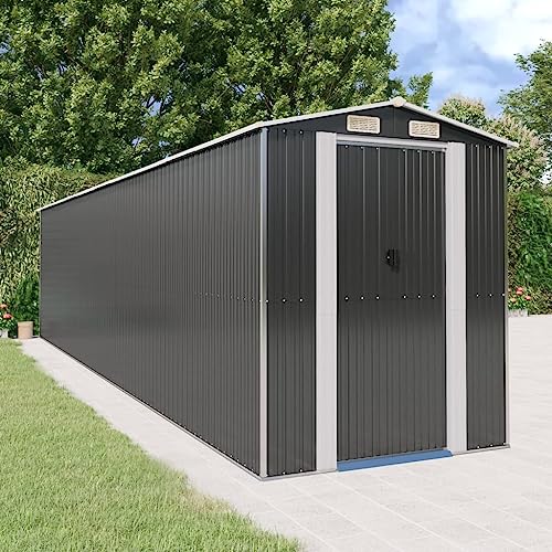 Gartenhaus Anthrazit 192x855x223cm Stahl verzinkt von GCHDHAPB