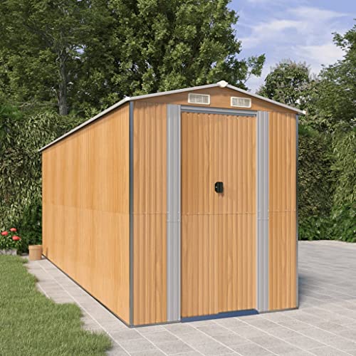 Gartenhaus Hellbraun 192x523x223cm Stahl verzinkt von GCHDHAPB