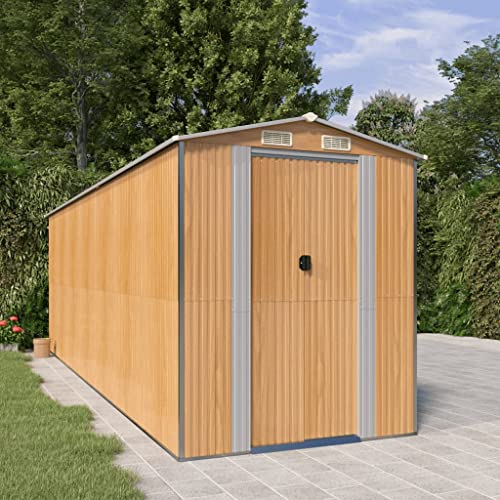 Gartenhaus Hellbraun 192x606x223cm Stahl verzinkt von GCHDHAPB