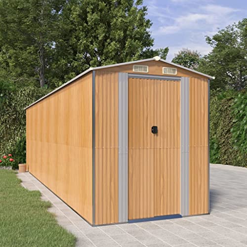 Gartenhaus Hellbraun 192x689x223cm Stahl verzinkt von GCHDHAPB
