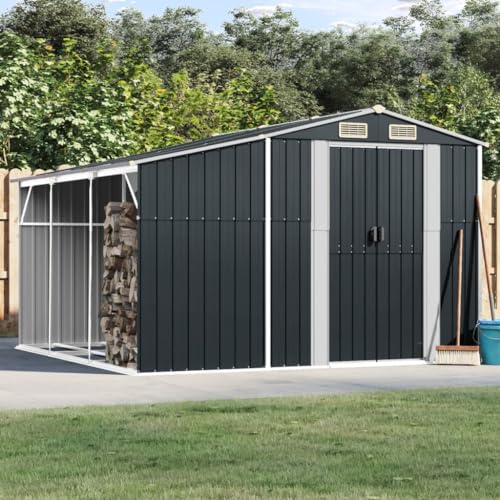 Gartenhaus anthrazit 277x279x179cm Stahl verzinkt von GCHDHAPB