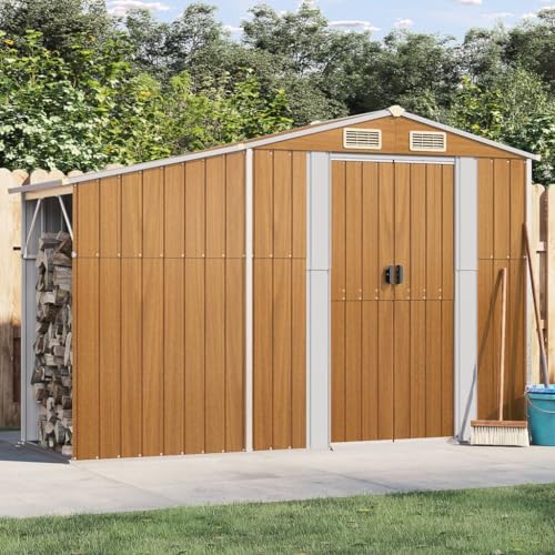 Gartenhaus braun 277x93x179cm Stahl verzinkt von GCHDHAPB