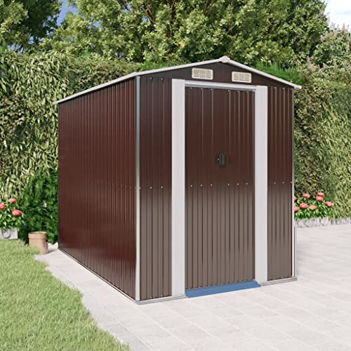 Gartenhaus dunkelbraun 192x274x223cm Stahl verzinkt von GCHDHAPB