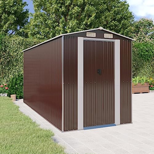 Gartenhaus dunkelbraun 192x440x223cm Stahl verzinkt von GCHDHAPB
