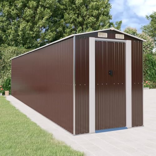 Gartenhaus dunkelbraun 192x855x223cm Stahl verzinkt von GCHDHAPB