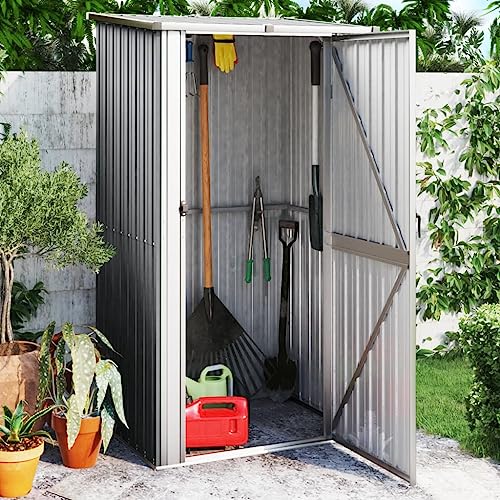 Gartenhaus grau 118,5x97x209,5cm Stahl verzinkt von GCHDHAPB