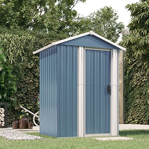 Gartenhaus grau 126x97,5x177cm Stahl verzinkt von GCHDHAPB