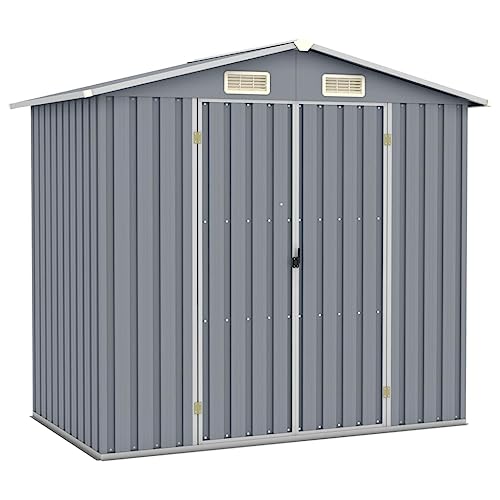 Gartenhaus grau 205x129x183cm Stahl verzinkt von GCHDHAPB