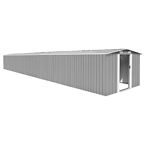 Gartenhaus grau 257x990x181cm Stahl verzinkt von GCHDHAPB