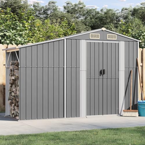 Gartenhaus grau 277x93x179cm Stahl verzinkt von GCHDHAPB