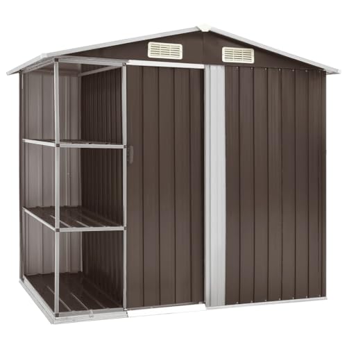 Gartenhaus mit Gestell braun 205x130x183cm Eisen von GCHDHAPB