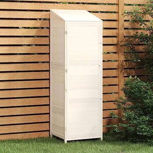 Gartenhaus weiß 55x52x174,5cm Massivholz Tanne Gartenhaus weiß 55x52x174,5cm Massivholz Tanne von GCHDHAPB