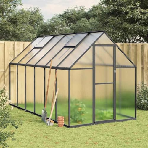 Gewächshaus mit Fundamentrahmen Anthrazit 334x169x195cm Aluminium Home & Garden Rasen & Garten Gartenarbeit Gewächshäuser Gewächshaus mit Fundamentrahmen Anthrazit 334x169x195cm Aluminium Home & Garden Rasen & Garten Gartenarbeit Gewächshäuser von GCHDHAPB