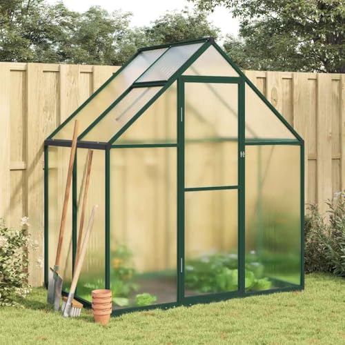 Gewächshaus mit Fundamentrahmen grün 169x114x195cm Aluminium Home & Garden Rasen & Garten Gartenarbeit Gewächshäuser von GCHDHAPB