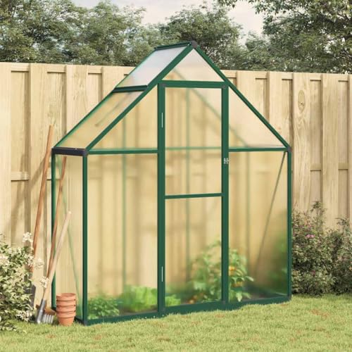 Gewächshaus mit Fundamentrahmen grün 169x58x195cm Aluminium Home & Garden Rasen & Garten Gartenarbeit Gewächshäuser von GCHDHAPB