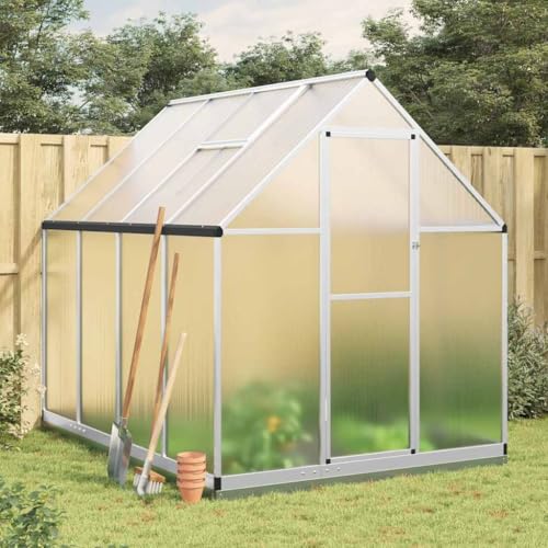 Gewächshaus mit Fundamentrahmen silber 224x169x202cm Aluminium Home & Garden Rasen & Garten Gartenarbeit Gewächshäuser Gewächshaus mit Fundamentrahmen silber 224x169x202cm Aluminium Home & Garden Rasen & Garten Gartenarbeit Gewächshäuser von GCHDHAPB
