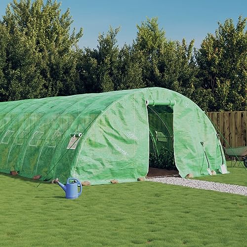 Gewächshaus mit Stahlrahmen grün 120 m² 24x5x2,3 mHaus & Garten Rasen & Garten Gartenarbeit Gewächshäuser von GCHDHAPB