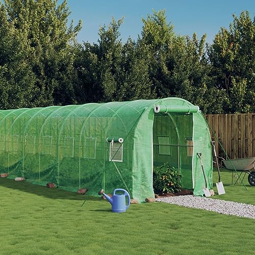 Gewächshaus mit Stahlrahmen grün 48m² 24x2x2 mHome & Garden Rasen & Garten Gartenarbeit Gewächshäuser von GCHDHAPB