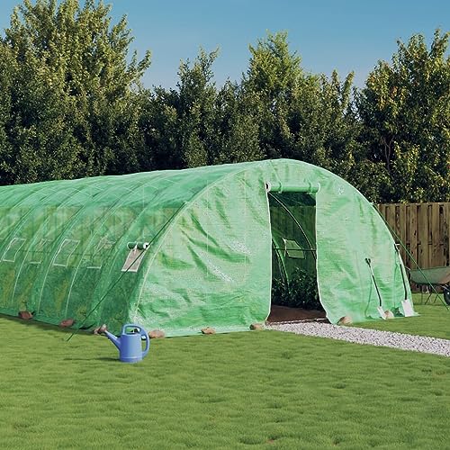 Gewächshaus mit Stahlrahmen grün 90 m² 18x5x2,3 mHaus & Garten Rasen & Garten Gartenarbeit Gewächshäuser von GCHDHAPB