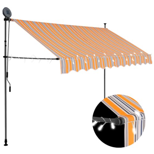 Manuell versenkbare Markise mit LED 300 cm gelb und blau Manuell versenkbare Markise mit LED 300 cm gelb und blau von GCHDHAPB