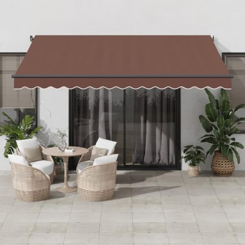 Manuell versenkbare Markise mit LEDs braun 400x300cm von GCHDHAPB
