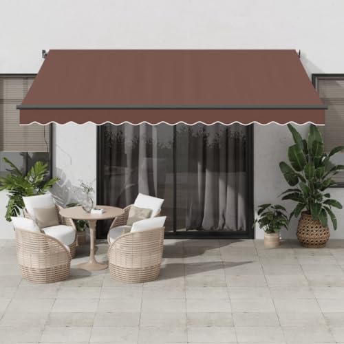 Manuell versenkbare Markise mit LEDs braun 400x350cm Manuell versenkbare Markise mit LEDs braun 400x350cm von GCHDHAPB