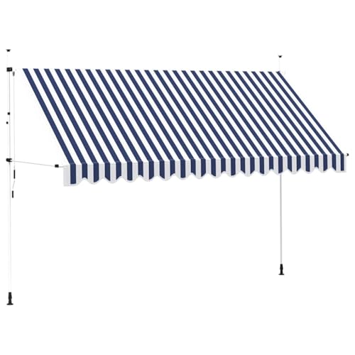 Markise manuell versenkbar, 400 cm, blau und weiß gestreift Markise manuell versenkbar, 400 cm, blau und weiß gestreift von GCHDHAPB