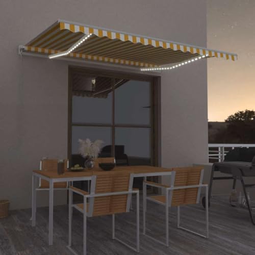 Markise manuell versenkbar mit LED 400x300cm Gelb und Weiß Markise manuell versenkbar mit LED 400x300cm Gelb und Weiß von GCHDHAPB