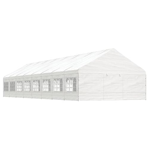 Pavillon mit Dach weiß 17,84 x 5,88 x 3,75 m Polyethylen von GCHDHAPB