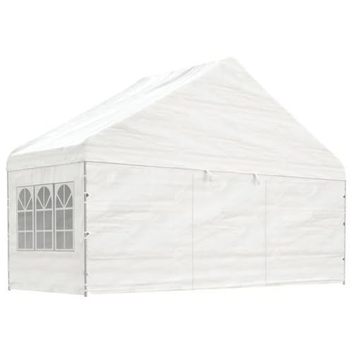 Pavillon mit Dach weiß 5,88x2,23x3,75m Polyethylen von GCHDHAPB