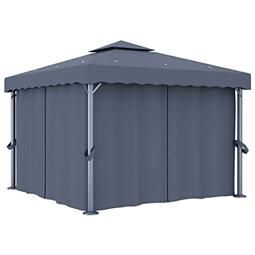 Pavillon mit Vorhang 3x3m Anthrazit Aluminium Pavillon mit Vorhang 3x3m Anthrazit Aluminium von GCHDHAPB
