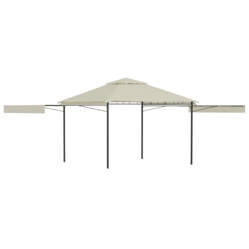 Pavillon mit doppelt verlängerten Dächern 3x3x2,75m Creme 180g/m² von GCHDHAPB