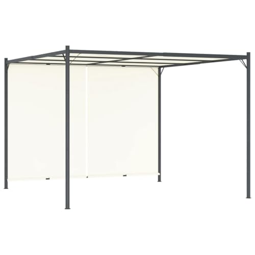 Pergola mit verstellbarem Dach cremeweiß 3x3m Stahl von GCHDHAPB