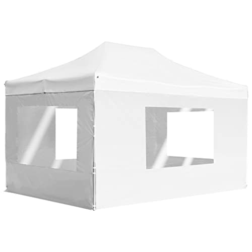 Profi Partyzelt faltbar mit Wänden Aluminium 4,5x3m weiß von GCHDHAPB