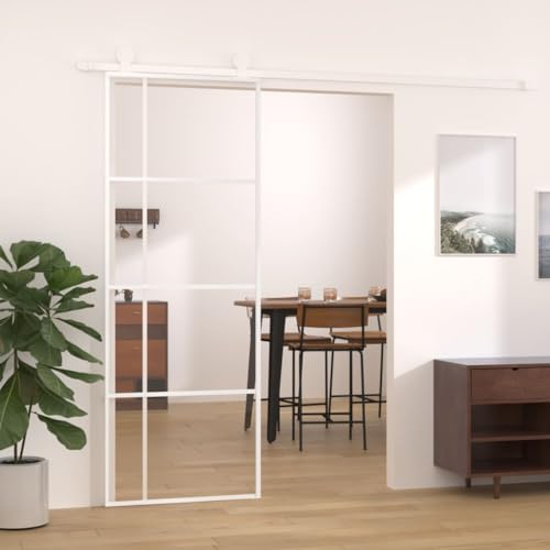 Schiebetür ESG Glas und Aluminium 76x205cm WhiteHardware Baustoffe Türen Haustüren von GCHDHAPB