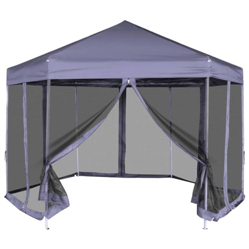 Sechseckiges Pop-Up-Festzelt mit 6 Seitenwänden, dunkelblau, 3,6 x 3,1 m Sechseckiges Pop-Up-Festzelt mit 6 Seitenwänden, dunkelblau, 3,6 x 3,1 m von GCHDHAPB