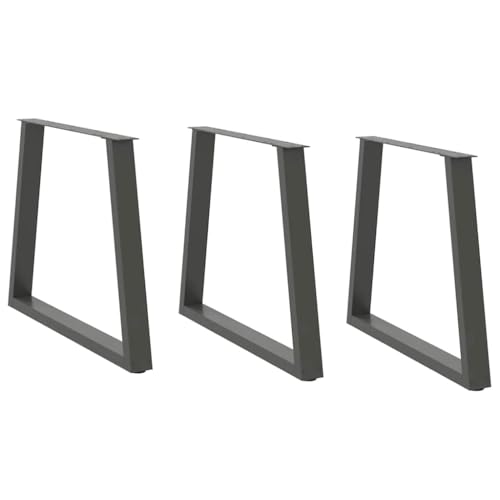 Tischzubehör, Tischbeine, Esstischbeine, V-Form, 3 Stück, Anthrazit, 70 x (72–73,3 cm) Stahl von GCHDHAPB