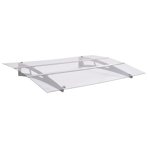 Türvordach silber und transparent 120x90cm Polycarbonat von GCHDHAPB