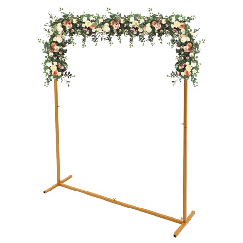 GCIUEMMH Metall Hochzeitsbogen (2m x 1,5m) Großer goldener Hochzeitsbogen aus Eisen | Metallbogen Traubogen Hochzeit Ballonbogen Gestell | Abnehmbarer Blumen Luftballons Ständer Hintergrund Deko Arch von GCIUEMMH